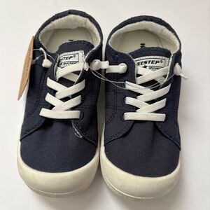 Weestep Kids Navy Canvas Sneakers Toddler Size 10 NWT